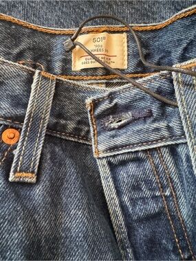 Brand new Levi's 501® Medium Blue Denim Jeans with a free patch from Levi’s